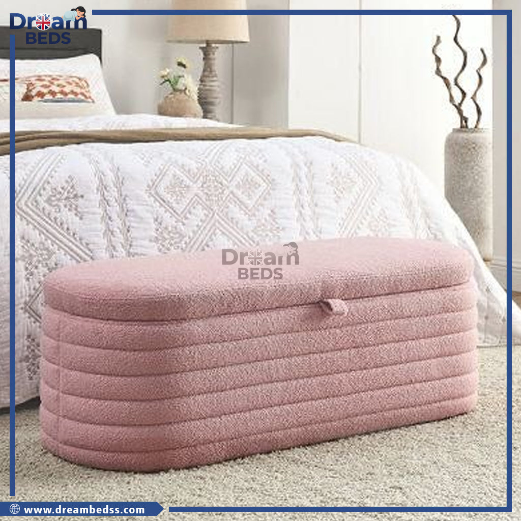 2025 Paneled 5 line Rounded Ottoman Storage Box