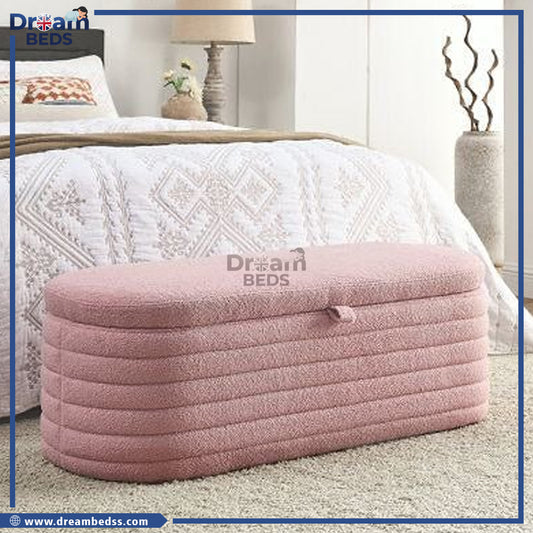 2025 Paneled 5 line Rounded Ottoman Storage Box